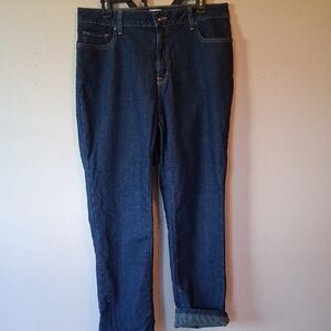 L.L. Bean Blue Denim Jeans with Olive Interior